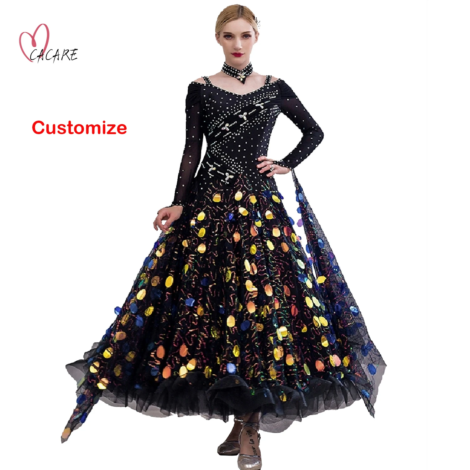 

Luxury Ballroom Dance Competition Dresses Women 2023 Dance Wear Stage Costume Standard Dresses Prom Dancewear Waltz Modern D0623