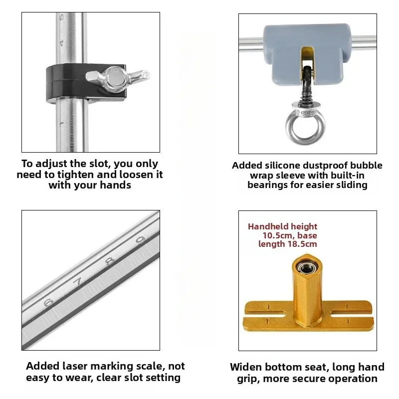 18/22/24MM Wooden Door Hole Opener Slotting Machine Multi-function Woodworking Wood Door Lock Mortise Template Fixture Tool Kit