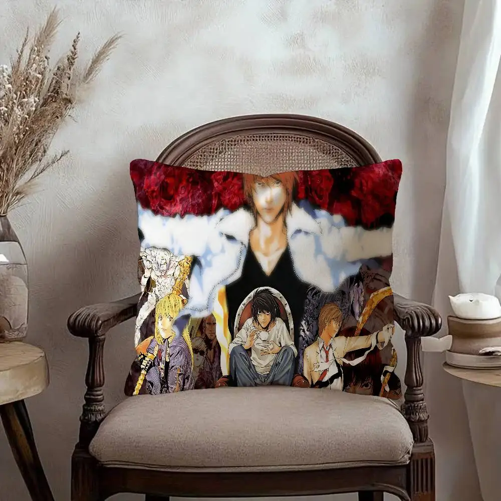Anime D-Death N-Note Cross Cushion Cover Inches Farmhouse Decor Home Throw Pillow Covers for Couch Decorations