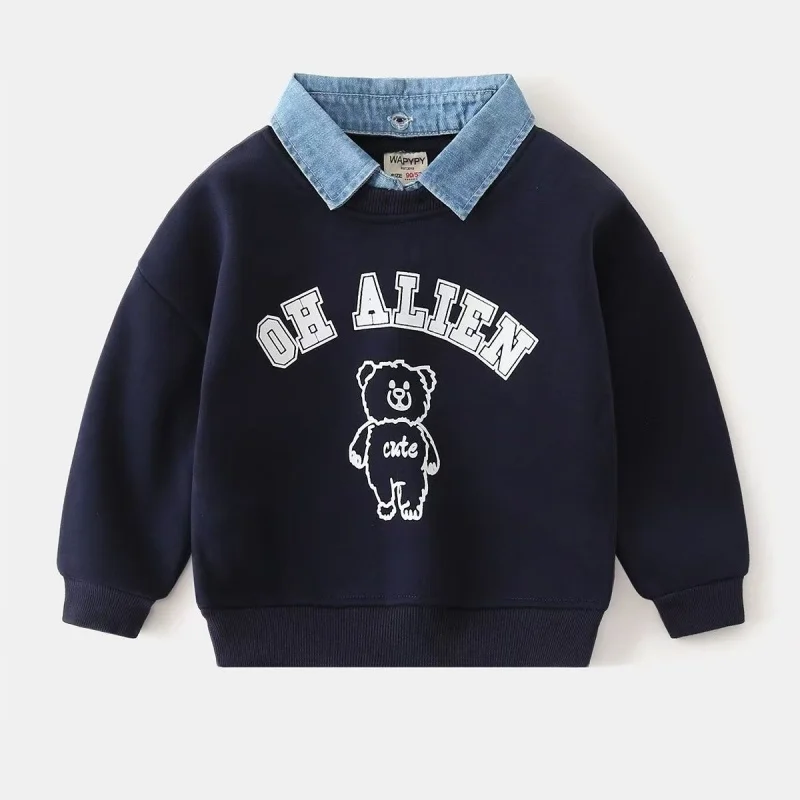 Kids Sweater Children Clothing Boys and Girls Pullover Sweater Boys Jacket Jacket Thick Clothes Autumn Winter 2-7Y