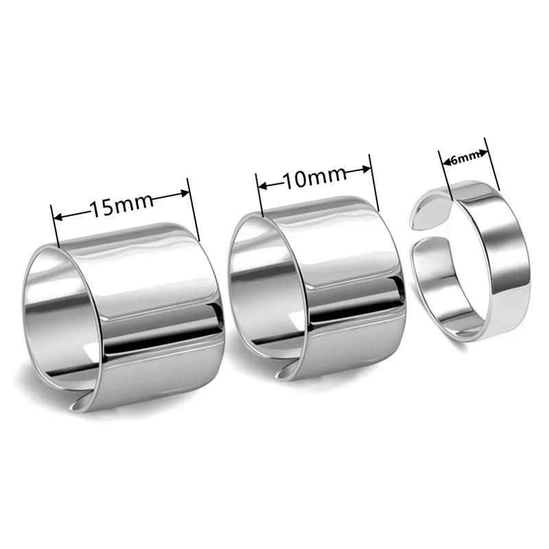 VENTFILLE 925 Sterling Silver Geometric Glossy Wide Rings In Different Sizes For Women Gift Punk Jewelry Accessories Wholesale