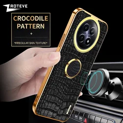 For Realme12 Pro+ Case Zroteve Crocodile Leather Ring Holder Cover For OPPO Realme 12x 12+ 12 13 Pro Plus Realme13 Phone Cases