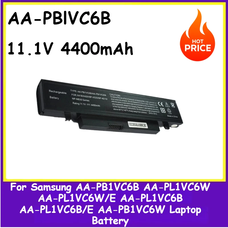 

For Samsung AA-PB1VC6B AA-PL1VC6W AA-PL1VC6W/E AA-PL1VC6B AA-PL1VC6B/E AA-PB1VC6W Replacement Laptop Battery 11.1V 4400mAh