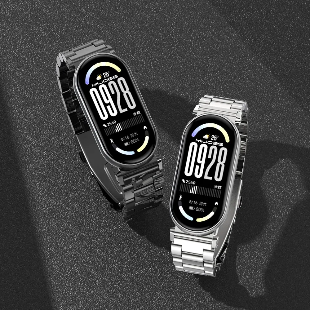 حزام لـ Mi Band 10 9 8 حزام ساعة معدني لـ Mi Band 9 حزام معصم لـ Mi Band 10 NFC النسخة العالمية معصمه الملحقات