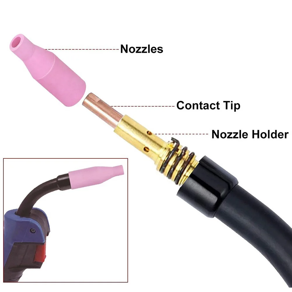 Welding Nozzle 15PCS Nozzle Set Welding for torch Nozzle Electrical Conductivity Thermal Conductivity For MIG Welding