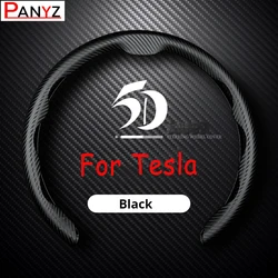 Carbon Fiber Patterned Car Steering Wheel Cover For Tesla Model 3/Y/S/X Steering Wheel Booster Cover Car Anti-skid Accessories