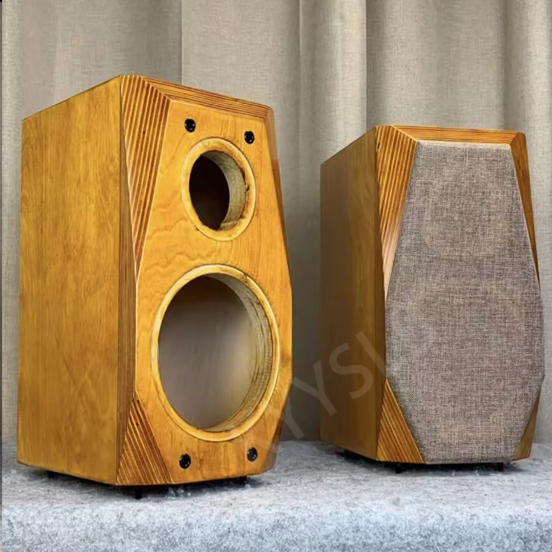 KYYSLB 6.5-inch solid wood two-way angled high fidelity speaker empty box birch plywood, (holes can be customized)