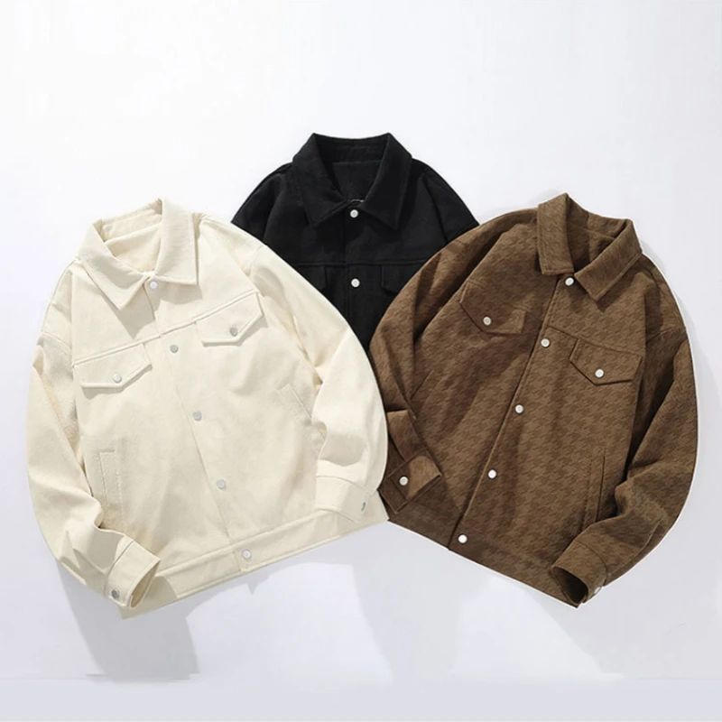 

Поп-мужская куртка больших размеров с двусторонним воротником, винтажная клетчатая куртка в городском зимнем стиле, повседневная молодежная куртка