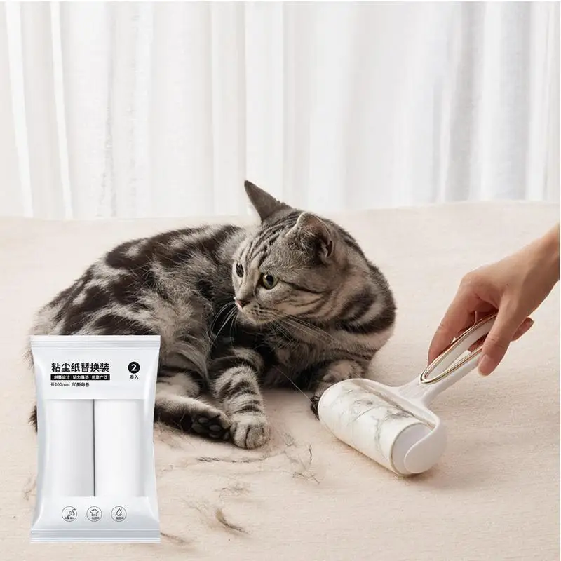 Zerreißbar Rolle Papier Klebrige Rolle Staub Wischer Pet Haar Kleidung Teppich Tousle Glatte Rotation Remover Austauschbare Reinigung Pinsel