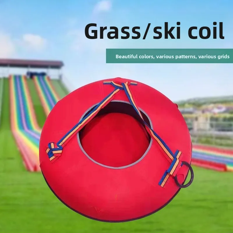 

Оптовая продажа, кольцо для катания на траве для песочного доска, уличное кольцо для сухих лыж Rainbow Slide Drag, внешняя торговля, 100 см надувное лыжное кольцо