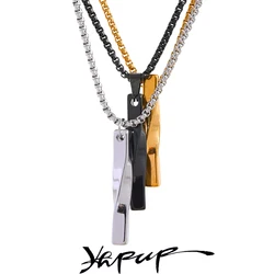 Yhpup Men Basic Simple Stainless Steel Geometric Pendant Necklace Fashion Waterproof Trendy Charm Cheap Wholesale Unisex Jewelry