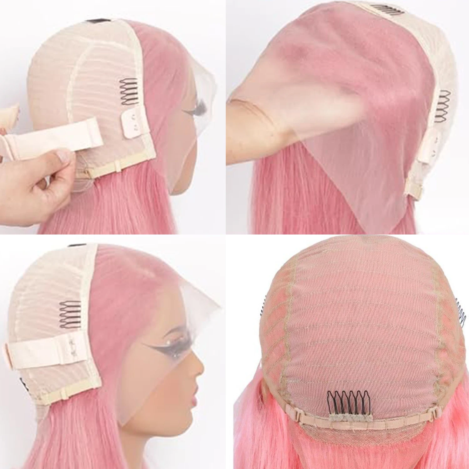 Beautiful Pink 13×4 Lace Front Wig Silky Straight Human Hair Wig For Women 18-32inch For Party Daily Use Wigs Natural Hairline