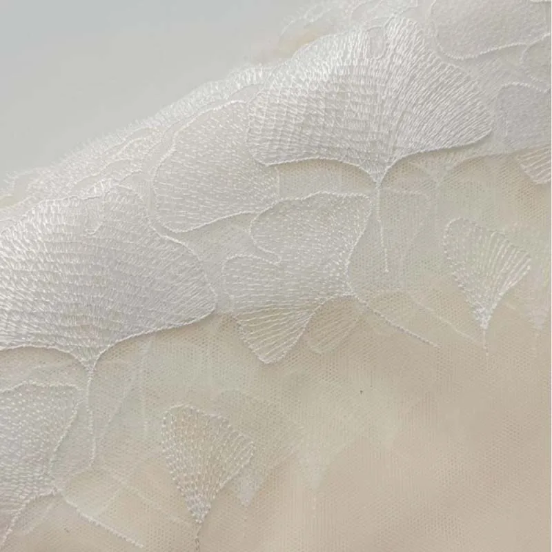 15Yards White Leaf Embroidered Lace Trim Soft Tulle Mesh Clothes Accessories Lingerie Bra Underwear Sewing Dress Decor