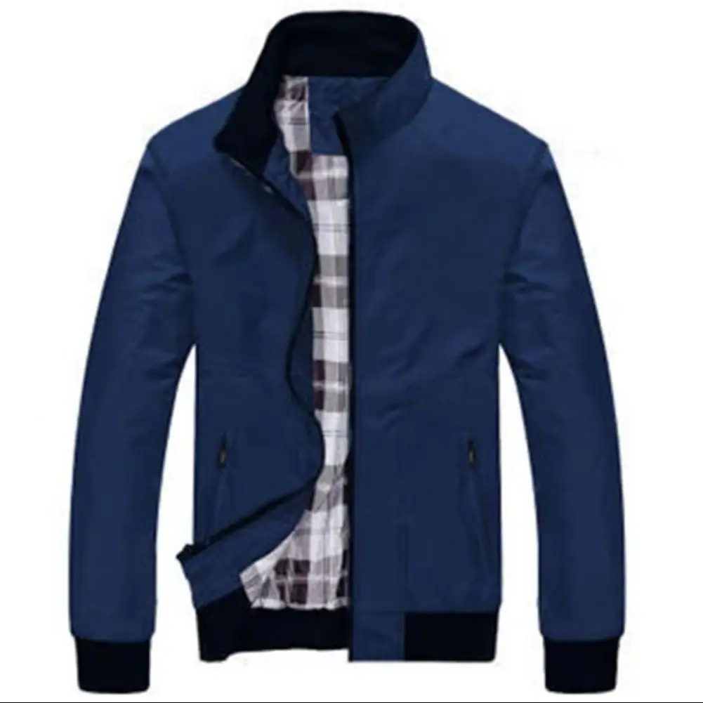 

Men Coat Casual BomberS Jacket Men Autumn Winter Outerwear Stand Collar Elastic Cuff Mens Jackets Male Spring Coat Men Jacket