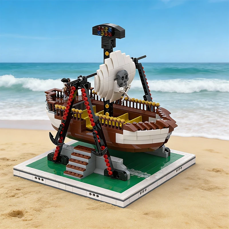 1048 PCS City Engineering Pirate Ship for modular Amusement Park MOC Customize Modular Building Block DIY Boys Festival Toy Gift