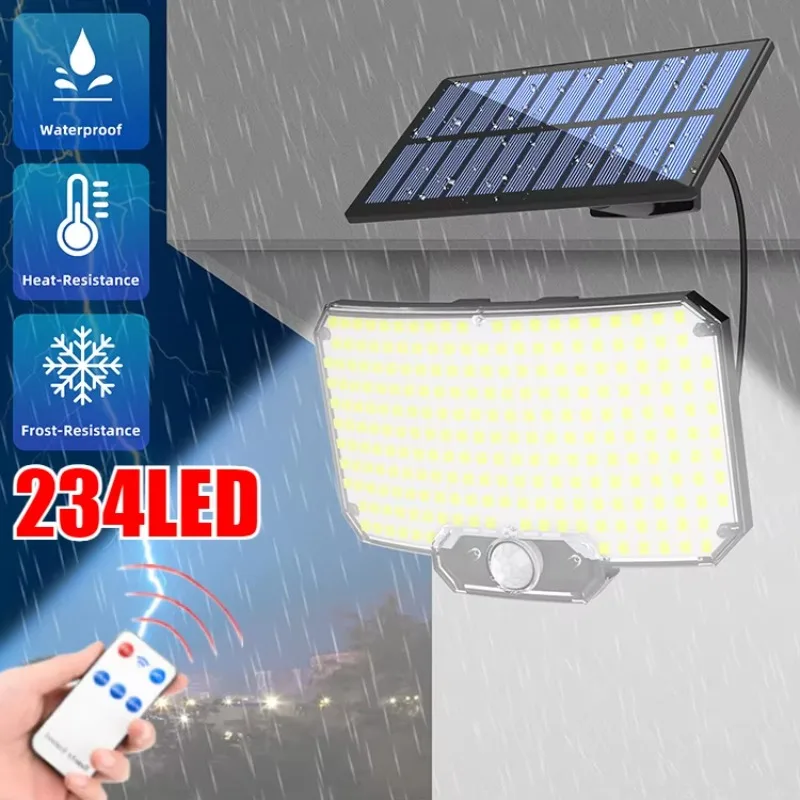 

234LED Solar Light Outdoor Super Bright Motion Sensor Solar Strong Power LED Garden Wall Lamp IP65 Waterproof 3 Working Modes