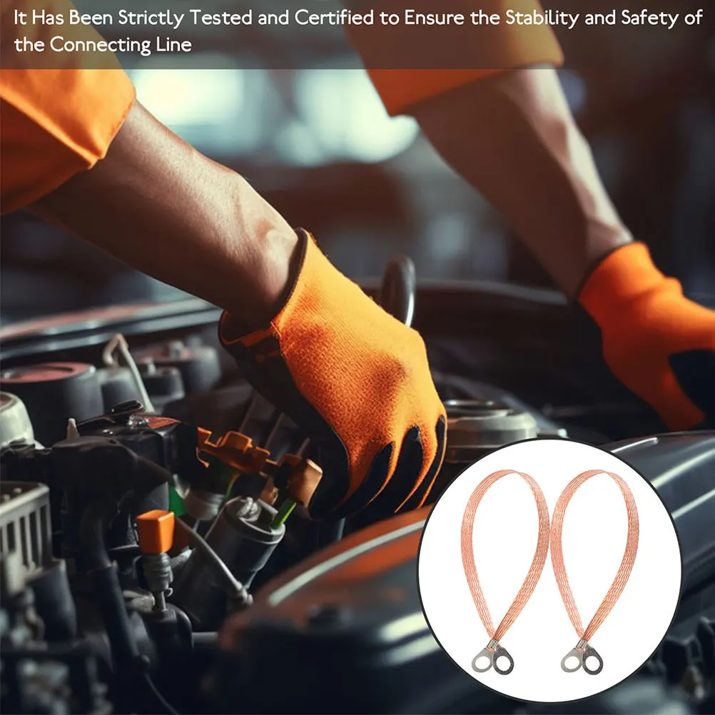 

5pcs Connection Cable Copper Braided Ground Strap Universal For Automotive Grounding Supplies Vehicle Engine Repair