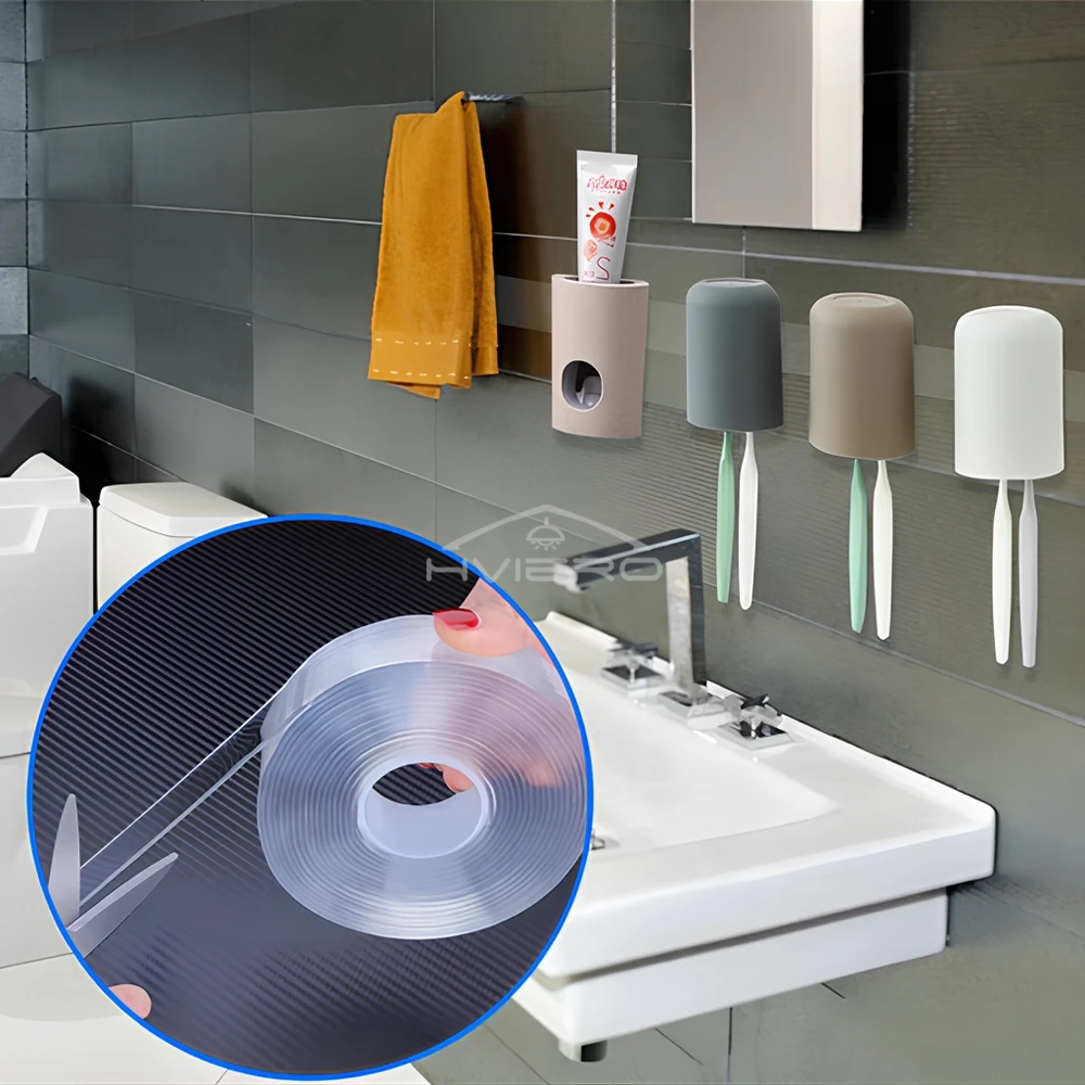 20mm Monster Tape Waterproof Wall Stickers Reusable Heat Resistant Bathroom Home Decoration Tapes Transparent Double Sided Nano