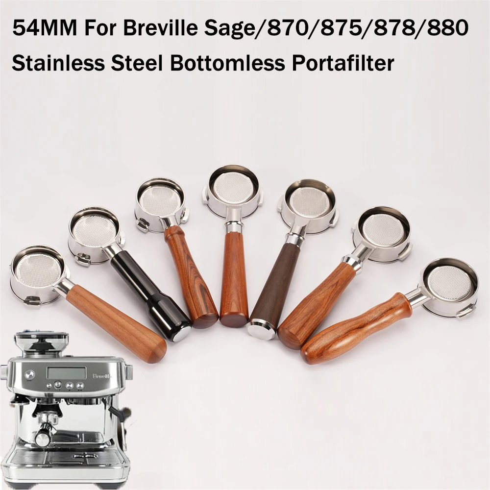 54mm Coffee Filter for Breville Sage/870/875/878/880 Coffee Machine Stainless Steel Bottomless Portafilter Espresso Maker Tool