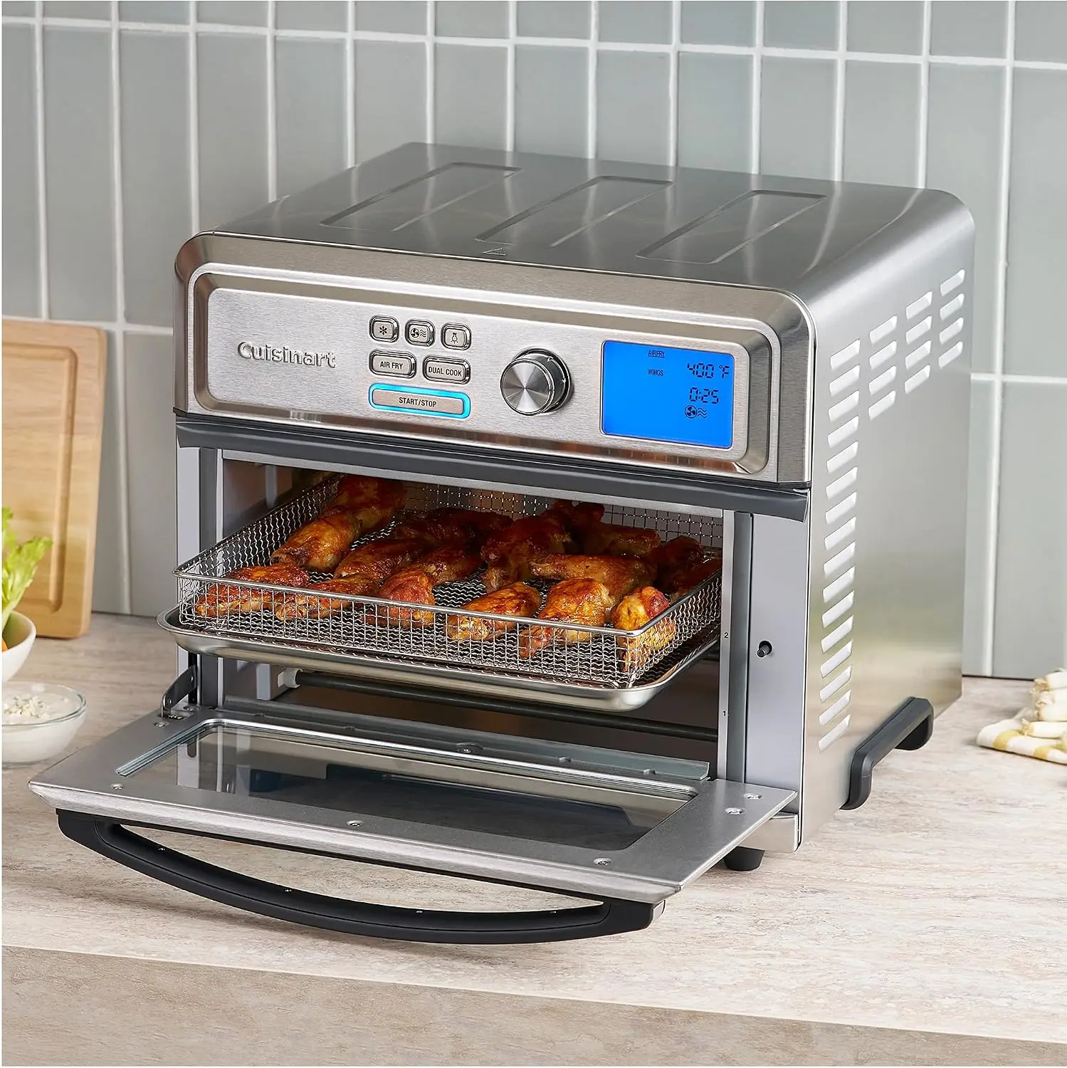Air Fryer Toaster Oven, Digital Display, 1800 Watt Air Fryer Toaster Oven Combo with Adjustable Temperature and Controls