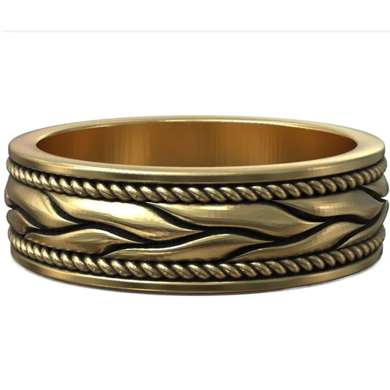 

8g Braided Wedding Band Set Wheat Pattern Gold Customized 925 Solid Sterling Silver High Trendy Rings