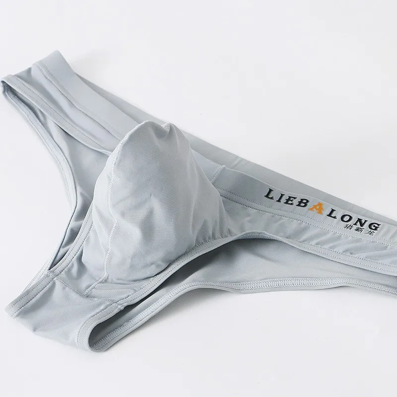 Soft Mens Ice Silk Pouch Bag Underwear Bikini Sexy Low Waist Male Panties Briefs Ropa Interior Hombre Underpants