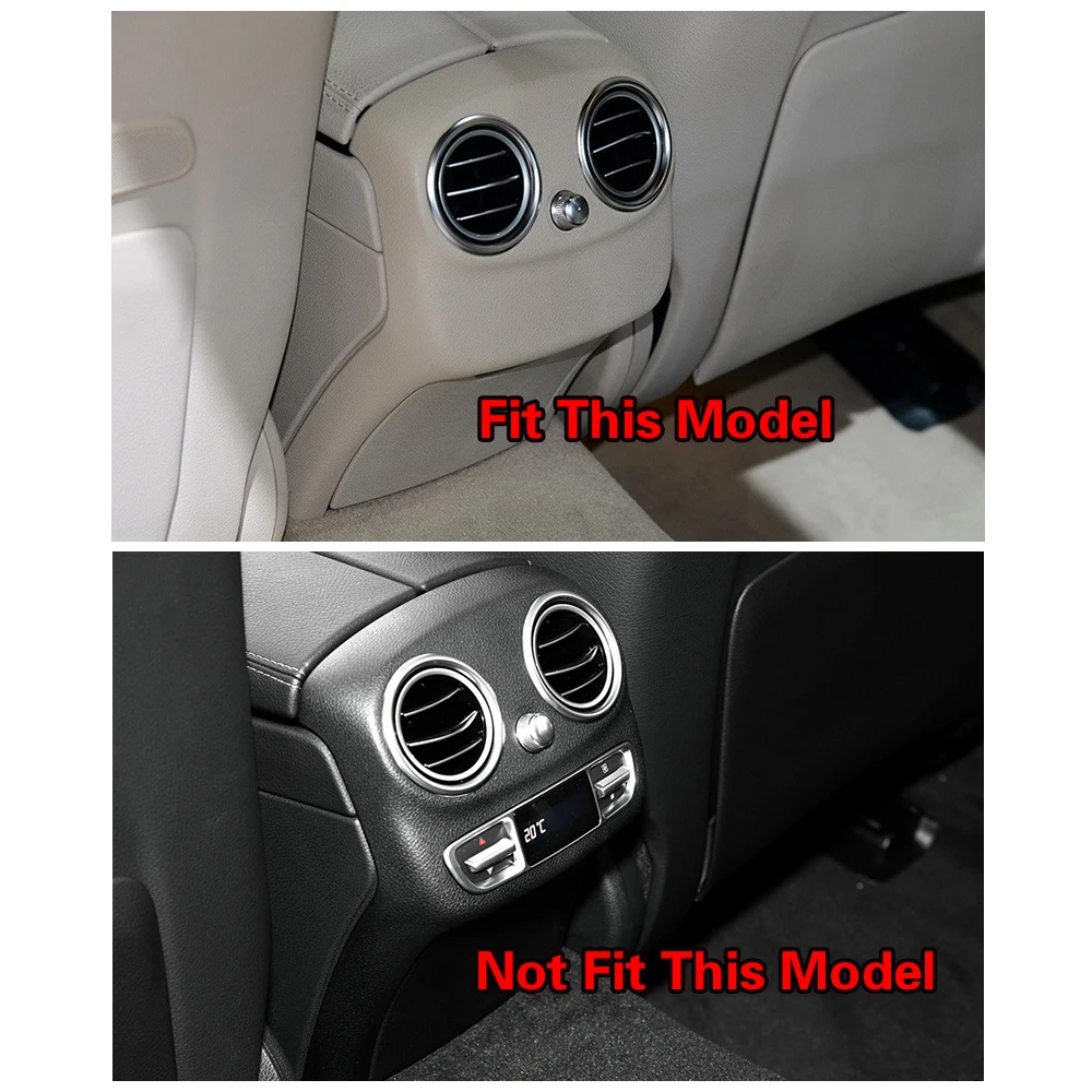 For Mercedes Benz C Class W205 C180 C200 C260 2015 2021 Car Center Armrest Rear Air Outlet Vent Frame Cover Trim Anti Kick Plate