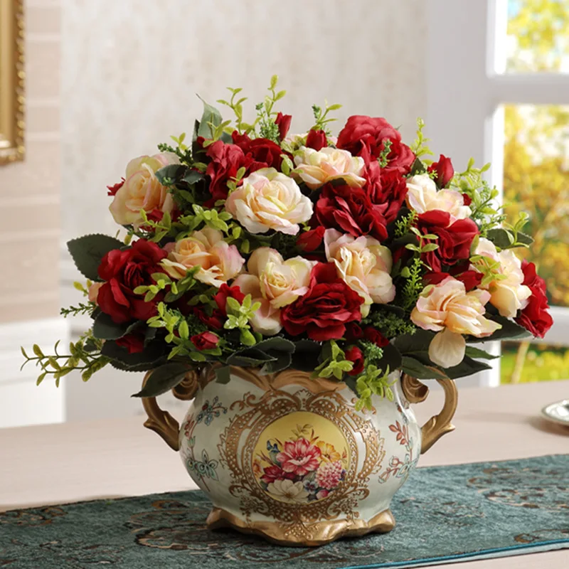 European-style vintage ceramic vase ornament, creative fashion entryway