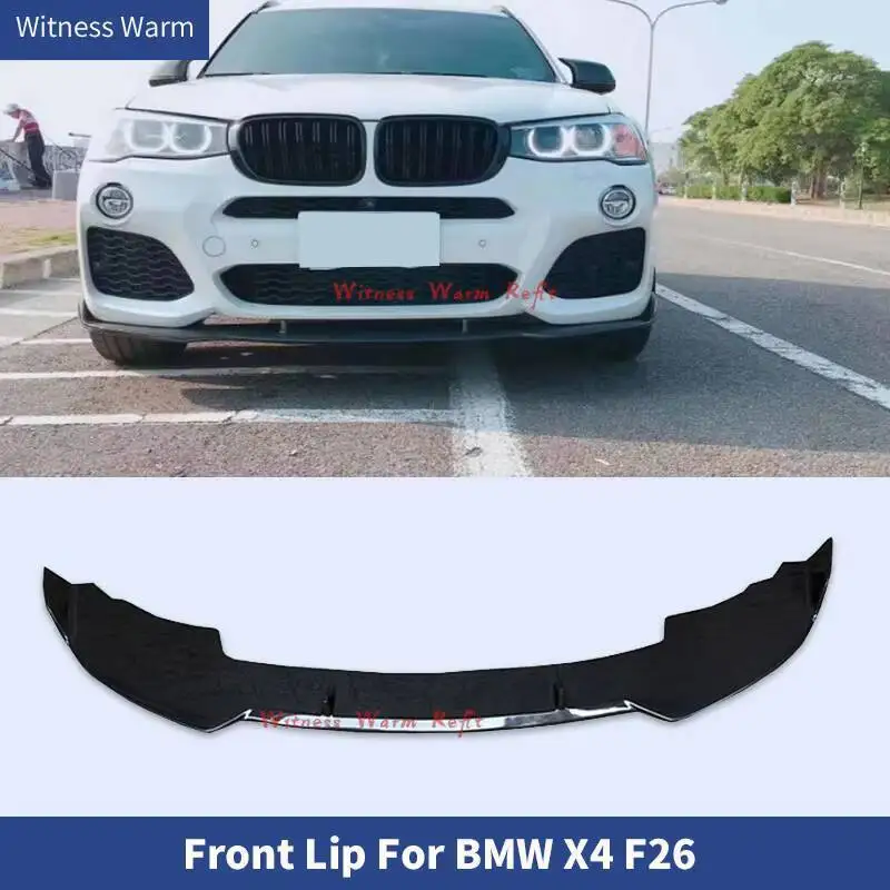 Separadores de alerón de labio de parachoques delantero para Bmw X4 F26 2015-2016 Protector de parachoques de alerón de labio de parachoques delantero de fibra de carbono