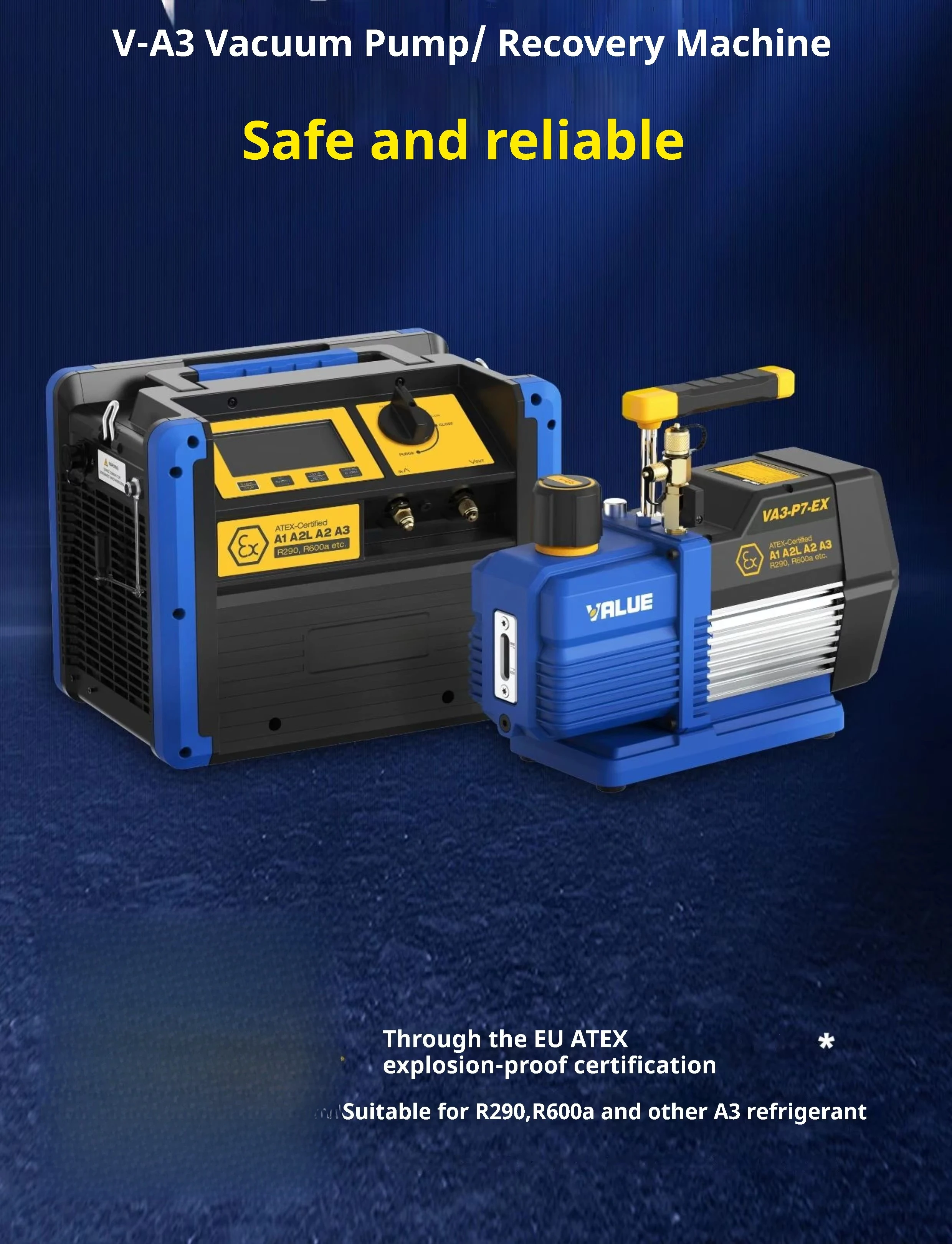 1HP Portable Auto Refrigerant Recovery Machine R290 R600a Dedicated One-Key Operation Refrigeration Heat Exchange Equipment