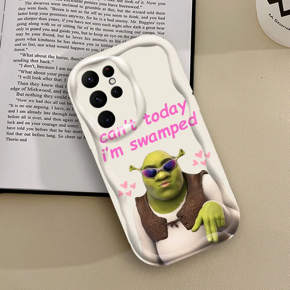 Funny Movie Shrek Cat Cartoon Phone Case For Samsung Galaxy S24 S23 S22 S21 S20 Ultra Plus Fe A55 A54 A53 A52 S 5G 3D Wave Cover