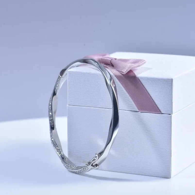 s925 Sterling zilveren armband voor dames, sprankelende manchetarmband, fijne sieraden, modeaccessoires