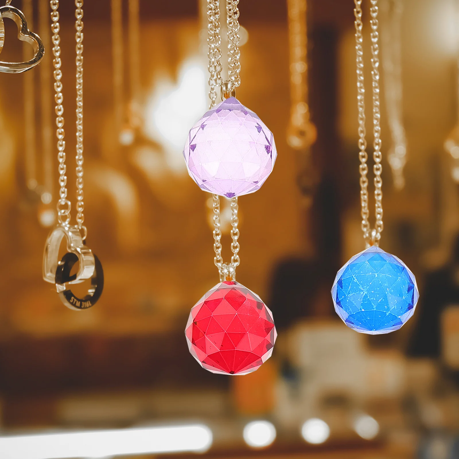 

20Pcs White Crystal Hanging Ball Pendants Colored Hanging Crystals Durable for Garden Home Office Window Decoration