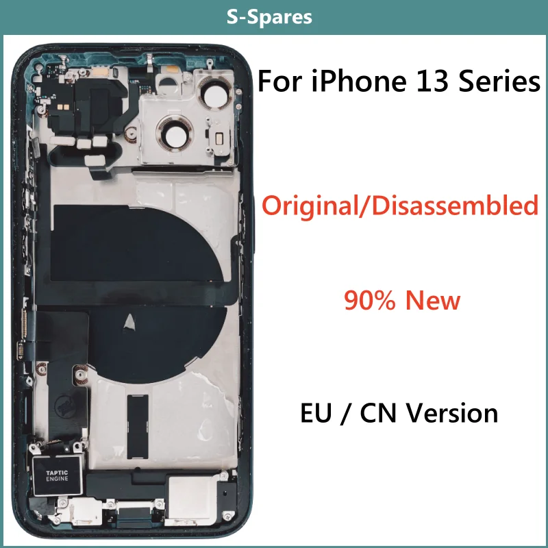 90% New Disassembled Middle Frame Housing Back Cover Glass For iPhone 13mini 13 Pro Max with NFC Wireless Assembly EU CN Version