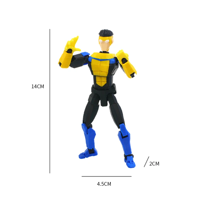 3D-geprinte onoverwinnelijke jongen Onoverwinnelijke Mark Multi-gewrichtsverplaatsbare beweegbare model Lichtblauwe streepstijl Dummy13 T13-collectie
