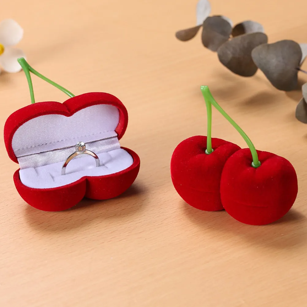 

Шкатулка для украшений Lint Cherry: Изысканная гладкая отделка, коробка для колец, органайзер для серег, футляр для хранения подвесок, для повседневного использования женщинами