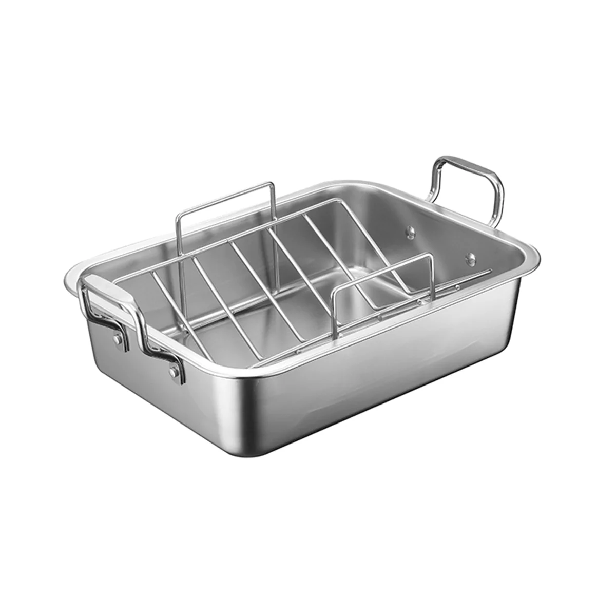 Stainless Steel Barbecue Baking Tray Grid Multifunction Removable Cooling Rack Tray Set Cake Baking Turkey Roaster Pans