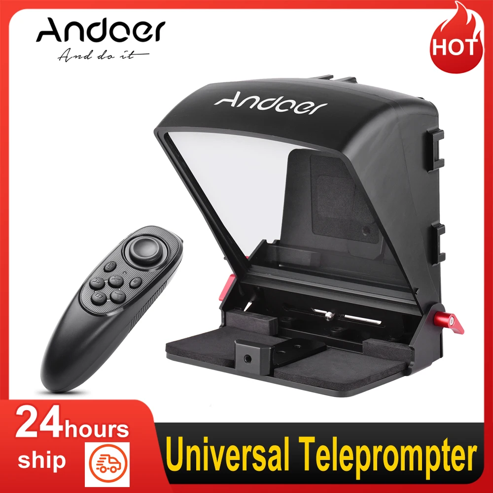 Andoer A1 Universal Teleprompter Prompter for Camera Video Recording Live Streaming Interview Presentation Stage Speech