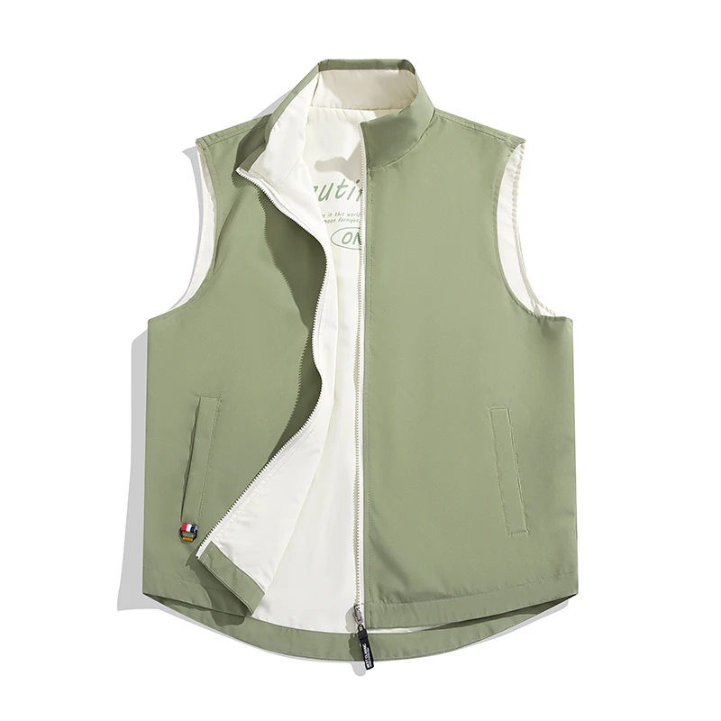 Spring Autumn Men's Outdoor Sports and Leisure Sleeveless Vest Fashionable Versatile Double-sided Windproof and Breathable Vest