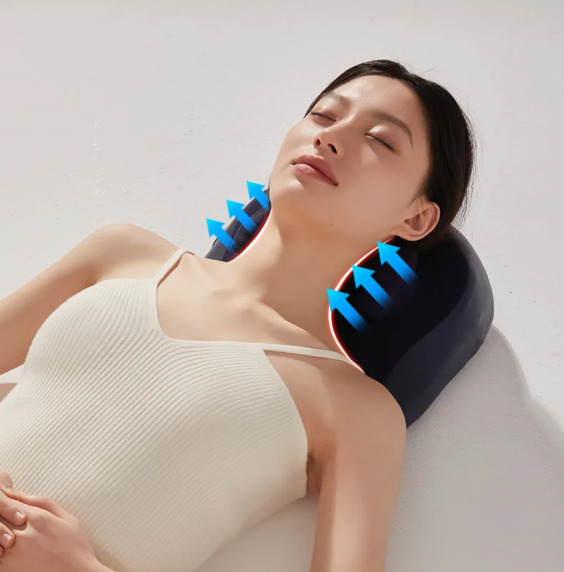 Trapezius Massager Vehicle-Mounted Charging Massage Pillow Hot Compress Dual-Purpose Waist and Neck Massager Cervical Pillow