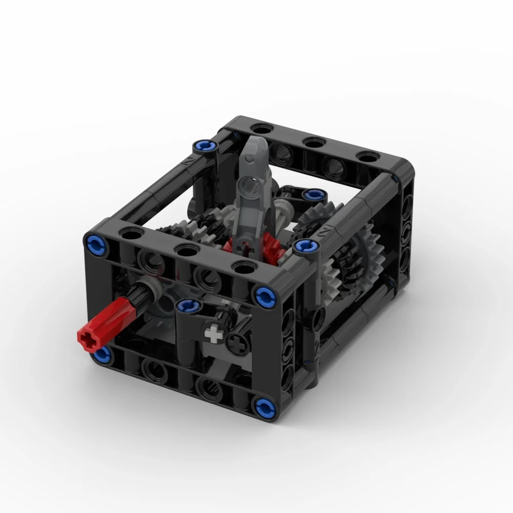 5-speed Manual Gearbox Building Blocks MOC Gearboxes Modified Kit Small Particle Technical Bricks Differential Gears DIY Toys