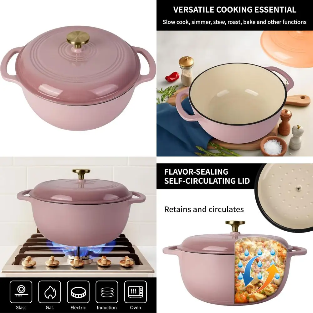 

Enameled Cast Iron Dutch Oven for Bread Baking - 2 Quart Non-Stick Oval Loaf Pan Ideal for Sourdough and Bread Making