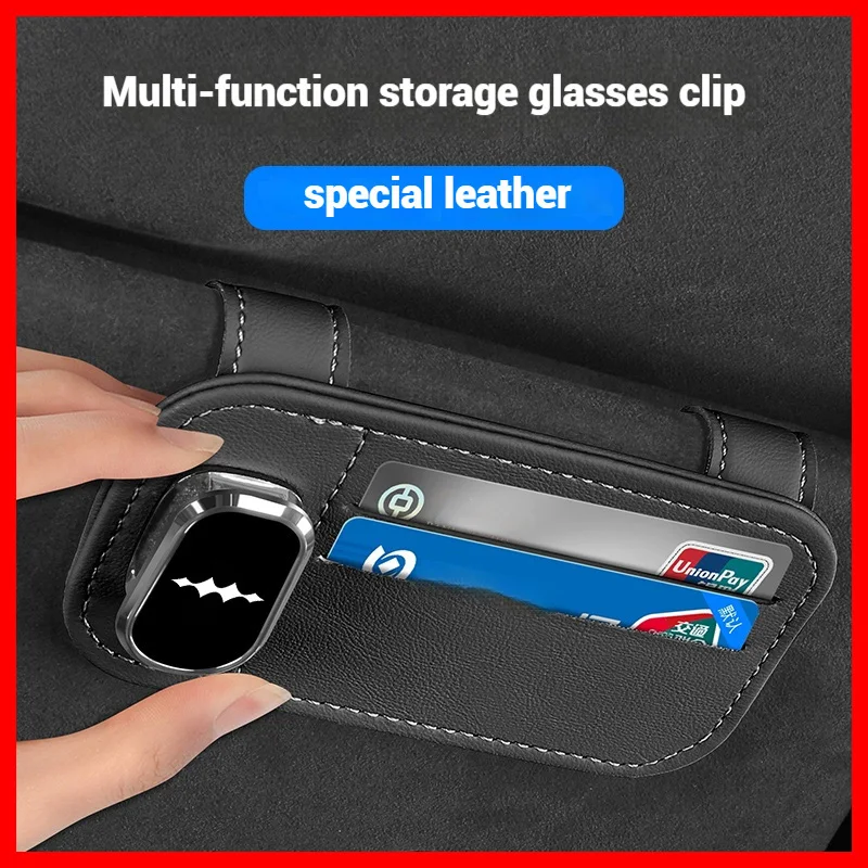 

Car Logo Sunglasses Clip Card Ticket Holder Fastener Case Eyeglasses Clips For BYD Formula Leopard SUPER 5 SUPER 8 SUPER 3 9