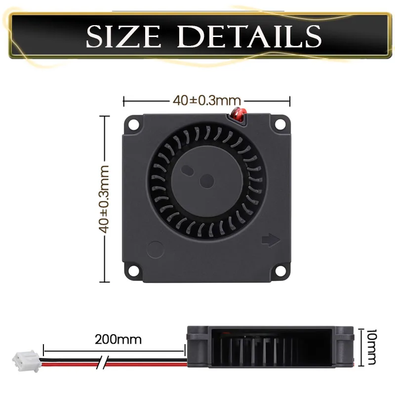 10 PCS Gdstime 3D Stampante Ventilatore 40 millimetri 4 centimetri 5 V 12 V 24 V Turbo Ventilatore Brushless 40mm x 40mm x 10 millimetri Stampante Accessori Di Raffreddamento 4010 Fan