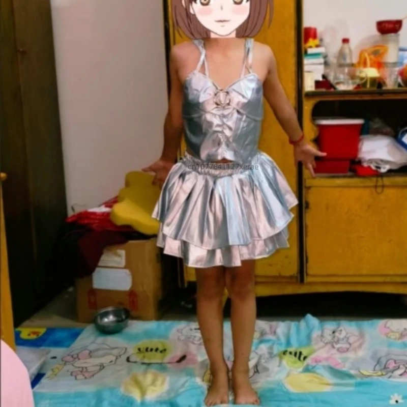 ملابس عصرية للغاية لرقص الجاز الفضي، ملابس ممارسة رقص الجاز لعروض المهرجانات للأطفال، عروض المدرج للفتيات