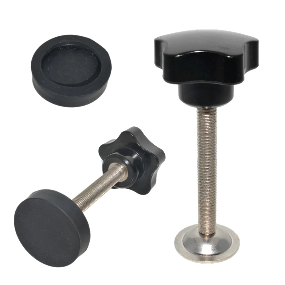 M8x60mm Star Hand Knob Thread Clamping Screw Galvanized Steel Handle For Food Industry Machinery Apparatus Black
