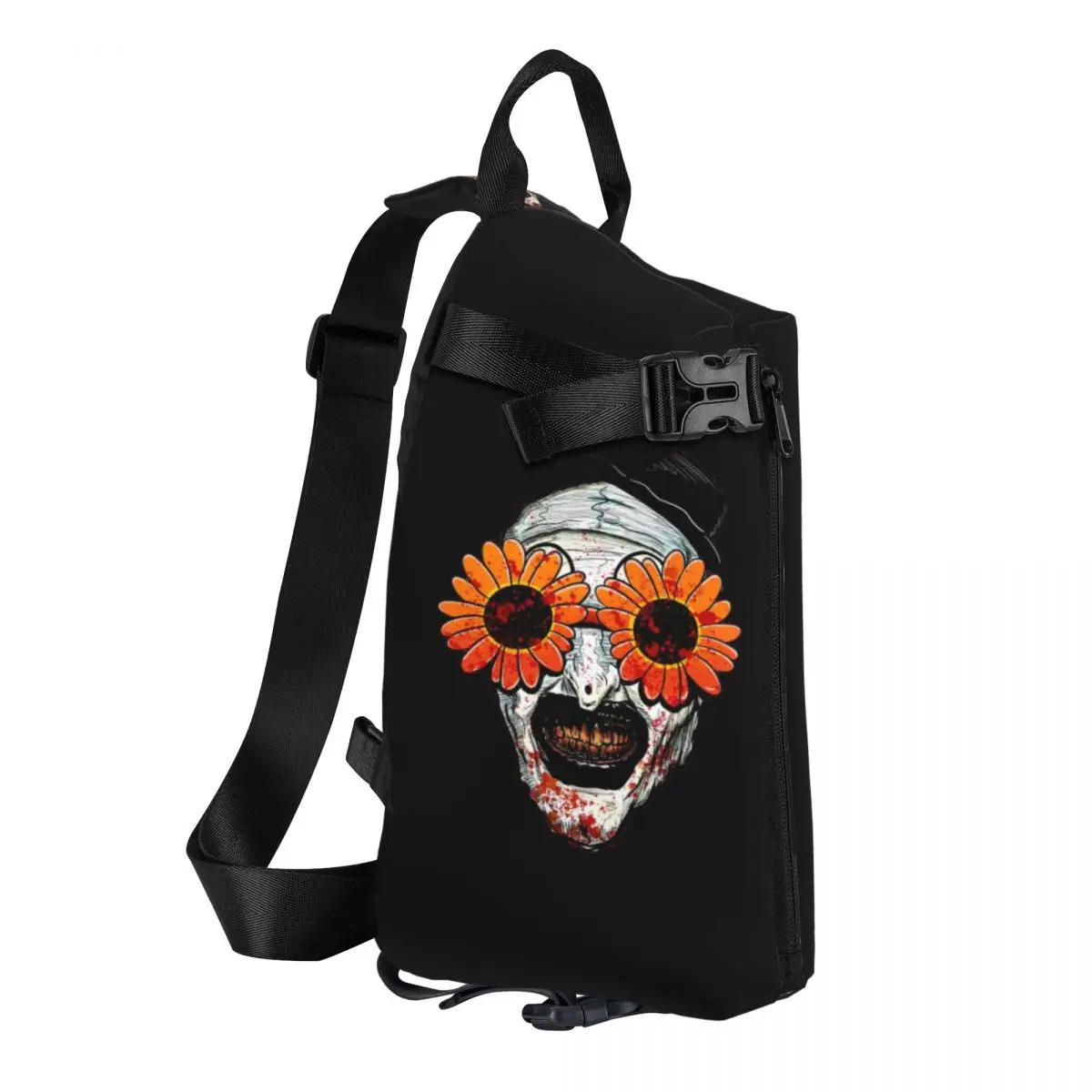 Art The Clown Terrifier 2 Sunflower Sunglasses Chest Bag Men Sling Crossbody Backpack Chest Bag Hiking Daypack Shoulder Bag