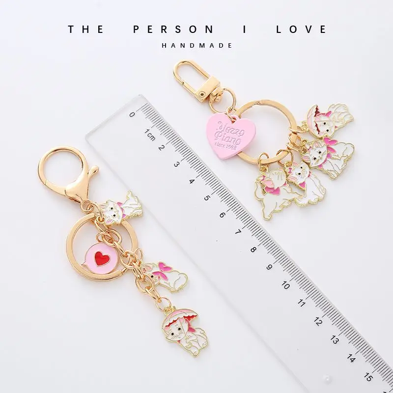 Disney Marie Cat Cartoon Backpack Love Pendant Kawaii Key Buckle Usb Drive Anti Loss Pendant Girl Decoration Birthday Present