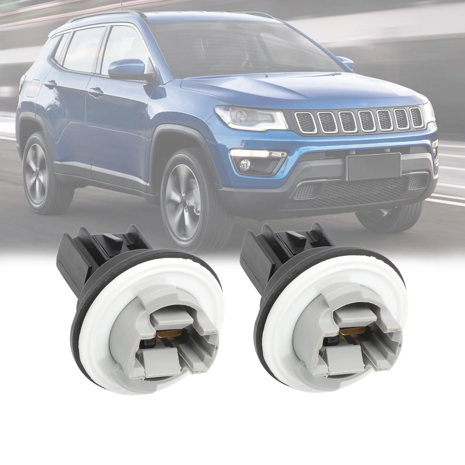 2 buah soket bohlam lampu parkir soket lampu sein untuk Jeep Compass Patriot 2007-2017 68000686AA 645-504