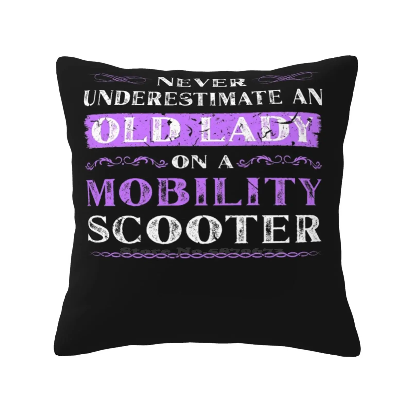 Old Woman Mobility Scooter Grandma Pillow Cover Hug Pillowcase Mobility Scooter Disability Grandparents Day Disabled Grandma